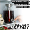 image:imageAirtight Cold Brew Coffee Maker with EXTRATHICK Glass Carafe Stainless Steel Mesh Filter and NonSlip Silicone Base  Premium Iced Coffee Maker Cold Brew Pitcher amp Tea Infuser  by ZulaySilver