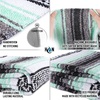 image:imageHydration Nation Authentic Large Handwoven Mexican Striped Throw Blanket  Soft Durable EcoFriendly  70x50  AzureAqua Green