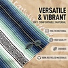 image:imageHydration Nation Authentic Large Handwoven Mexican Striped Throw Blanket  Soft Durable EcoFriendly  70x50  AzureArctic