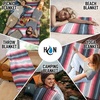 image:imageHydration Nation Authentic Large Handwoven Mexican Striped Throw Blanket  Soft Durable EcoFriendly  70x50  AzureAzure
