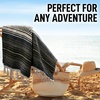 image:imageHydration Nation Authentic Large Handwoven Mexican Striped Throw Blanket  Soft Durable EcoFriendly  70x50  AzureBlue Haze