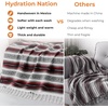 image:imageHydration Nation Authentic Large Handwoven Mexican Striped Throw Blanket  Soft Durable EcoFriendly  70x50  AzureCherry