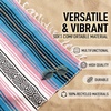 image:imageHydration Nation Authentic Large Handwoven Mexican Striped Throw Blanket  Soft Durable EcoFriendly  70x50  AzureCotton Candy