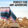 image:imageHydration Nation Authentic Large Handwoven Mexican Striped Throw Blanket  Soft Durable EcoFriendly  70x50  AzureCotton Candy