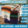 image:imageHydration Nation Authentic Large Handwoven Mexican Striped Throw Blanket  Soft Durable EcoFriendly  70x50  AzureKing Blue