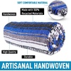 image:imageHydration Nation Authentic Large Handwoven Mexican Striped Throw Blanket  Soft Durable EcoFriendly  70x50  AzureKing Blue