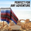 image:imageHydration Nation Authentic Large Handwoven Mexican Striped Throw Blanket  Soft Durable EcoFriendly  70x50  AzureMariner