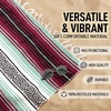 image:imageHydration Nation Authentic Large Handwoven Mexican Striped Throw Blanket  Soft Durable EcoFriendly  70x50  AzureMiami Vice