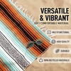 image:imageHydration Nation Authentic Large Handwoven Mexican Striped Throw Blanket  Soft Durable EcoFriendly  70x50  AzureMint Orange