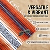 image:imageHydration Nation Authentic Large Handwoven Mexican Striped Throw Blanket  Soft Durable EcoFriendly  70x50  AzureOrange Gold