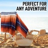 image:imageHydration Nation Authentic Large Handwoven Mexican Striped Throw Blanket  Soft Durable EcoFriendly  70x50  AzureOrange Gold