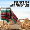 image:imageHydration Nation Authentic Large Handwoven Mexican Striped Throw Blanket  Soft Durable EcoFriendly  70x50  AzureStorm Orange