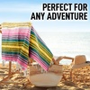 image:imageHydration Nation Authentic Large Handwoven Mexican Striped Throw Blanket  Soft Durable EcoFriendly  70x50  AzureSunshine