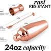 image:imageLarge 24 oz Stainless Steel Cocktail Shaker Set  Mixed Drink Shaker  Martini Shaker Set with Built in Strainer Double Sided Jigger amp Combo Muddler Mixing Spoon  Pro Margarita Shaker  By ZulayRose Gold