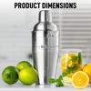 image:imageLarge 24 oz Stainless Steel Cocktail Shaker Set  Mixed Drink Shaker  Martini Shaker Set with Built in Strainer Double Sided Jigger amp Combo Muddler Mixing Spoon  Pro Margarita Shaker  By ZulaySilver