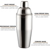 image:imageLarge 24 oz Stainless Steel Cocktail Shaker Set  Mixed Drink Shaker  Martini Shaker Set with Built in Strainer Double Sided Jigger amp Combo Muddler Mixing Spoon  Pro Margarita Shaker  By ZulayClassic Silver