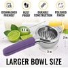 image:imageLemon Squeezer Stainless Steel with Premium Quality Heavy Duty Solid Metal Squeezer Bowl  Large Manual Citrus Press Juicer and Lime Squeezer Stainless Steel  by Zulay KitchenPurple Grip