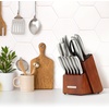 image:imageZulay 15 Piece Stainless Steel Knife Set with Block and Sharpener  Sharp Knife Block Set with Built In Sharpener  Kitchen Knife Set With Block  Rust Proof Knife Set Stainless SteelLight Walnut  Stainless Steel