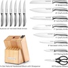image:imageZulay 15 Piece Stainless Steel Knife Set with Block and Sharpener  Sharp Knife Block Set with Built In Sharpener  Kitchen Knife Set With Block  Rust Proof Knife Set Stainless SteelNatural Maple  Stainless Steel