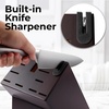 image:imageZulay 15 Piece Stainless Steel Knife Set with Block and Sharpener  Sharp Knife Block Set with Built In Sharpener  Kitchen Knife Set With Block  Rust Proof Knife Set Stainless SteelDark Walnut  Stainless Steel