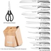 image:imageZulay 15 Piece Stainless Steel Knife Set with Block and Sharpener  Sharp Knife Block Set with Built In Sharpener  Kitchen Knife Set With Block  Rust Proof Knife Set Stainless SteelNatural Maple  Stainless Steel