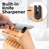 image:imageZulay 15 Piece Stainless Steel Knife Set with Block and Sharpener  Sharp Knife Block Set with Built In Sharpener  Kitchen Knife Set With Block  Rust Proof Knife Set Stainless SteelNatural Maple  Stainless Steel