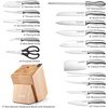 image:imageZulay 15 Piece Stainless Steel Knife Set with Block and Sharpener  Sharp Knife Block Set with Built In Sharpener  Kitchen Knife Set With Block  Rust Proof Knife Set Stainless SteelNatural Maple  Stainless Steel