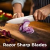 image:imageZulay 15 Piece Stainless Steel Knife Set with Block and Sharpener  Sharp Knife Block Set with Built In Sharpener  Kitchen Knife Set With Block  Rust Proof Knife Set Stainless SteelDark Walnut  Stainless Steel
