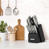 image:imageZulay 15 Piece Stainless Steel Knife Set with Block and Sharpener  Sharp Knife Block Set with Built In Sharpener  Kitchen Knife Set With Block  Rust Proof Knife Set Stainless SteelNight Black  Stainless Steel