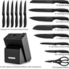 image:imageZulay 15 Piece Stainless Steel Knife Set with Block and Sharpener  Sharp Knife Block Set with Built In Sharpener  Kitchen Knife Set With Block  Rust Proof Knife Set Stainless SteelObsidian Black  Stainless Steel