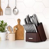 image:imageZulay 15 Piece Stainless Steel Knife Set with Block and Sharpener  Sharp Knife Block Set with Built In Sharpener  Kitchen Knife Set With Block  Rust Proof Knife Set Stainless SteelDark Walnut  Stainless Steel