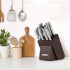 image:imageZulay 15 Piece Stainless Steel Knife Set with Block and Sharpener  Sharp Knife Block Set with Built In Sharpener  Kitchen Knife Set With Block  Rust Proof Knife Set Stainless SteelDark Walnut  Stainless Steel