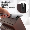 image:imageZulay 15 Piece Stainless Steel Knife Set with Block and Sharpener  Sharp Knife Block Set with Built In Sharpener  Kitchen Knife Set With Block  Rust Proof Knife Set Stainless SteelDark Walnut  Stainless Steel