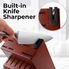 image:imageZulay 15 Piece Stainless Steel Knife Set with Block and Sharpener  Sharp Knife Block Set with Built In Sharpener  Kitchen Knife Set With Block  Rust Proof Knife Set Stainless SteelLight Walnut  Stainless Steel