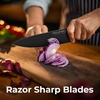 image:imageZulay 15 Piece Stainless Steel Knife Set with Block and Sharpener  Sharp Knife Block Set with Built In Sharpener  Kitchen Knife Set With Block  Rust Proof Knife Set Stainless SteelObsidian Black  Stainless Steel