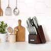 image:imageZulay 15 Piece Stainless Steel Knife Set with Block and Sharpener  Sharp Knife Block Set with Built In Sharpener  Kitchen Knife Set With Block  Rust Proof Knife Set Stainless SteelDark Walnut  Stainless Steel