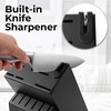 image:imageZulay 15 Piece Stainless Steel Knife Set with Block and Sharpener  Sharp Knife Block Set with Built In Sharpener  Kitchen Knife Set With Block  Rust Proof Knife Set Stainless SteelNight Black  Stainless Steel