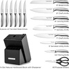 image:imageZulay 15 Piece Stainless Steel Knife Set with Block and Sharpener  Sharp Knife Block Set with Built In Sharpener  Kitchen Knife Set With Block  Rust Proof Knife Set Stainless SteelNight Black  Stainless Steel