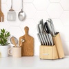 image:imageZulay 15 Piece Stainless Steel Knife Set with Block and Sharpener  Sharp Knife Block Set with Built In Sharpener  Kitchen Knife Set With Block  Rust Proof Knife Set Stainless SteelNatural Maple  Stainless Steel