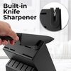 image:imageZulay 15 Piece Stainless Steel Knife Set with Block and Sharpener  Sharp Knife Block Set with Built In Sharpener  Kitchen Knife Set With Block  Rust Proof Knife Set Stainless SteelObsidian Black  Stainless Steel