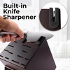 image:imageZulay 15 Piece Stainless Steel Knife Set with Block and Sharpener  Sharp Knife Block Set with Built In Sharpener  Kitchen Knife Set With Block  Rust Proof Knife Set Stainless SteelDark Walnut  Stainless Steel