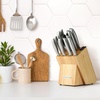 image:imageZulay 15 Piece Stainless Steel Knife Set with Block and Sharpener  Sharp Knife Block Set with Built In Sharpener  Kitchen Knife Set With Block  Rust Proof Knife Set Stainless SteelNatural Maple  Stainless Steel