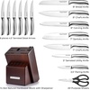 image:imageZulay 15 Piece Stainless Steel Knife Set with Block and Sharpener  Sharp Knife Block Set with Built In Sharpener  Kitchen Knife Set With Block  Rust Proof Knife Set Stainless SteelDark Walnut  Stainless Steel
