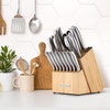 image:imageZulay 15 Piece Stainless Steel Knife Set with Block and Sharpener  Sharp Knife Block Set with Built In Sharpener  Kitchen Knife Set With Block  Rust Proof Knife Set Stainless SteelNatural Maple  Stainless Steel