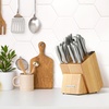 image:imageZulay 15 Piece Stainless Steel Knife Set with Block and Sharpener  Sharp Knife Block Set with Built In Sharpener  Kitchen Knife Set With Block  Rust Proof Knife Set Stainless SteelNatural Maple  Stainless Steel