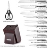 image:imageZulay 15 Piece Stainless Steel Knife Set with Block and Sharpener  Sharp Knife Block Set with Built In Sharpener  Kitchen Knife Set With Block  Rust Proof Knife Set Stainless SteelDark Walnut  Stainless Steel