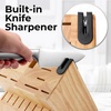 image:imageZulay 15 Piece Stainless Steel Knife Set with Block and Sharpener  Sharp Knife Block Set with Built In Sharpener  Kitchen Knife Set With Block  Rust Proof Knife Set Stainless SteelNatural Maple  Stainless Steel