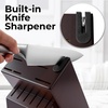 image:imageZulay 15 Piece Stainless Steel Knife Set with Block and Sharpener  Sharp Knife Block Set with Built In Sharpener  Kitchen Knife Set With Block  Rust Proof Knife Set Stainless SteelDark Walnut  Stainless Steel