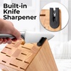 image:imageZulay 15 Piece Stainless Steel Knife Set with Block and Sharpener  Sharp Knife Block Set with Built In Sharpener  Kitchen Knife Set With Block  Rust Proof Knife Set Stainless SteelNatural Maple  Stainless Steel