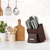 image:imageZulay 15 Piece Stainless Steel Knife Set with Block and Sharpener  Sharp Knife Block Set with Built In Sharpener  Kitchen Knife Set With Block  Rust Proof Knife Set Stainless SteelDark Walnut  Stainless Steel